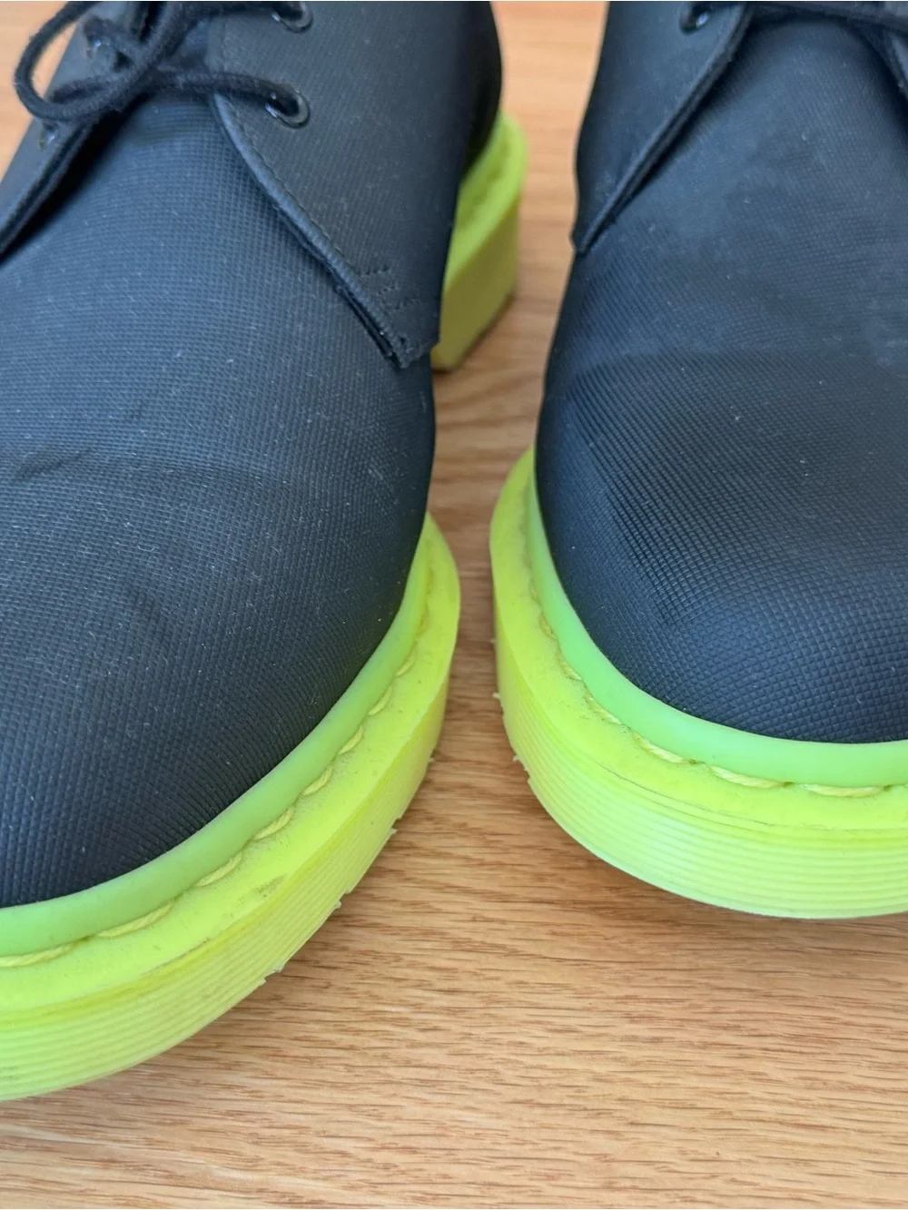 Dr. Martens 1461 Ajax Black / Neon Green Sole - Men's US 13 (Rare!)